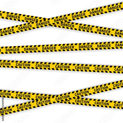 Police Line Set on a white background 