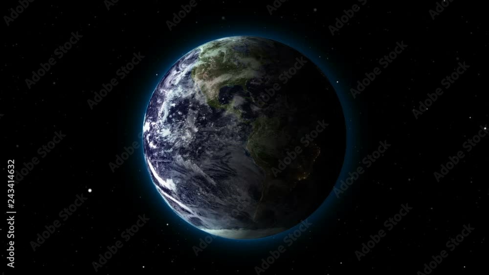 Realistic Earth Rotating on black (Loop). Texture map courtesy of NASA. Realistic Earth Rotating on black (Loop). Texture map courtesy of NASA.
