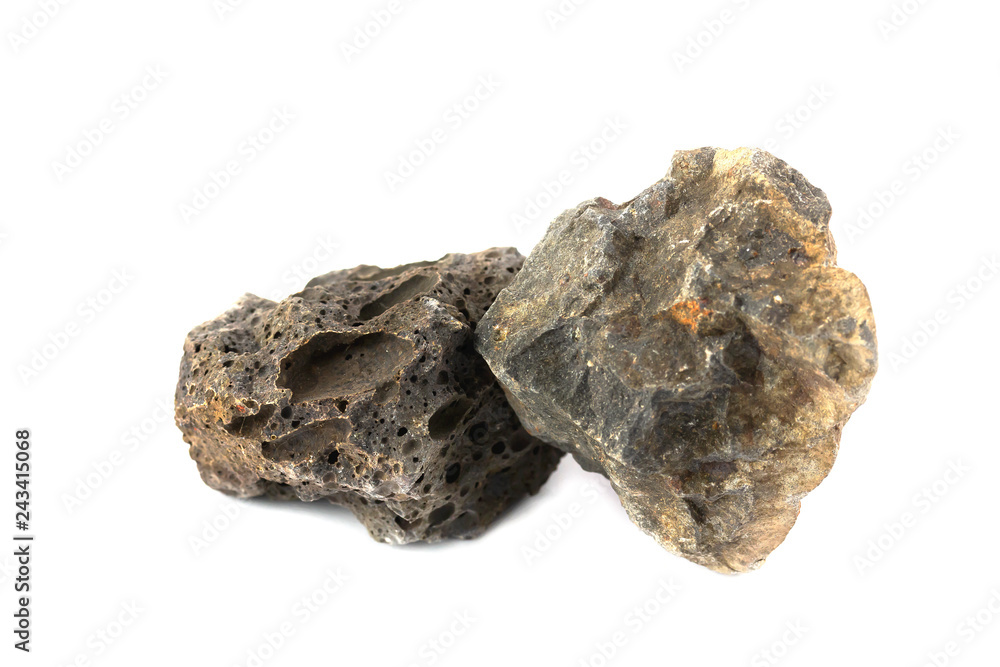 Obraz premium Basalt rock isolate on white background 