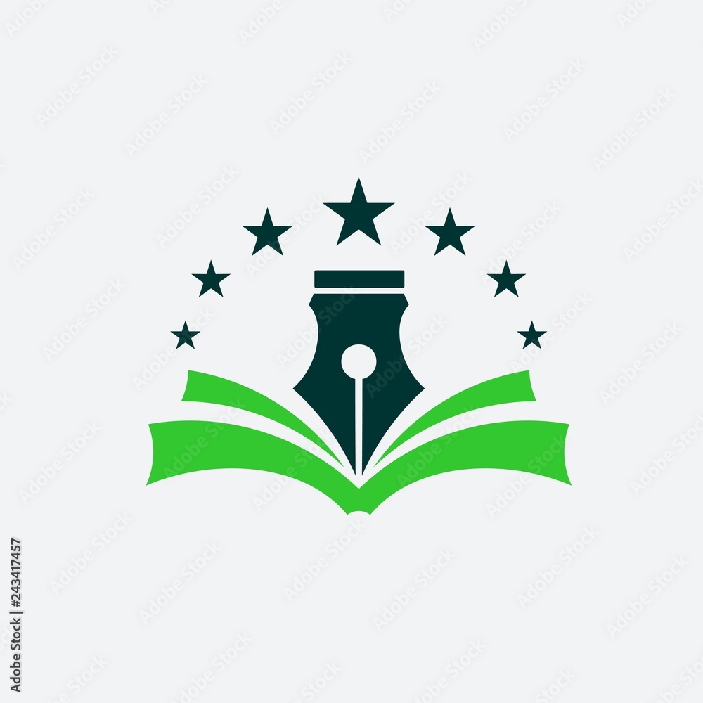Book and Pens Vector