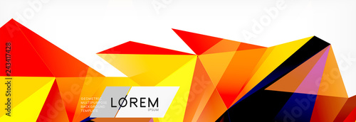 Triangle 3d polygonal art style. Future geometric design. Vector geometry futuristic illustration