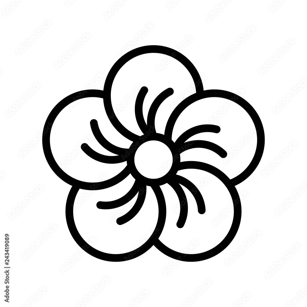 Plum blossom vector, Chinese New Year related line style icon editable stroke Plum blossom vector, Chinese New Year related line style icon editable stroke