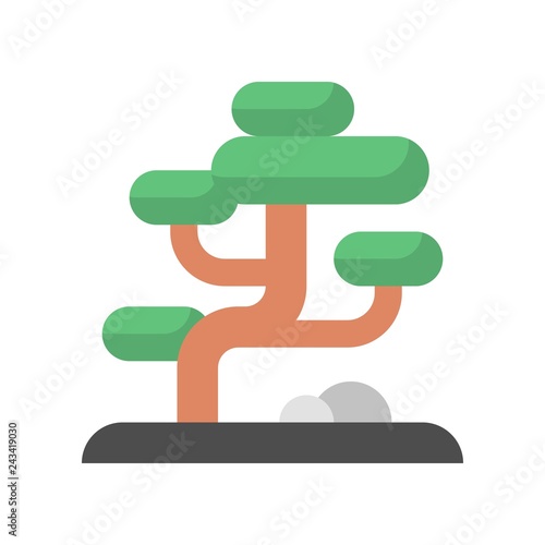 Bonsai vector, Chinese New Year related flat style icon