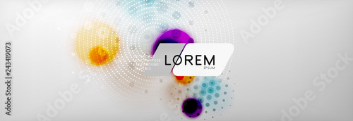 Background abstract - blurred dotted color circle shape, techno bubbles
