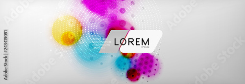 Background abstract - blurred dotted color circle shape, techno bubbles