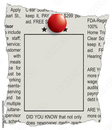 Fragment of classifieds newspaper