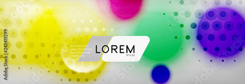 Background abstract - blurred dotted color circle shape, techno bubbles