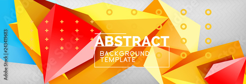 3d polygonal shape geometric background, triangular modern abstract composition