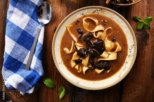 Traditional homemade mushroom soup