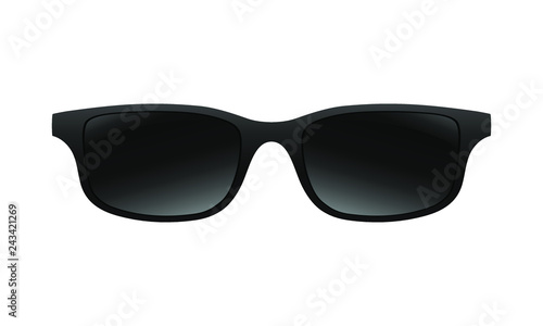 Sunglasses sign. Symbol black sunglasses isolated on white background. Vector illustration