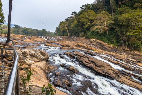 Athirappilly Falls, is situated in the border of Ayyampuzha Panchayat in Aluva Taluk of Ernakulam District and Athirappilly Panchayat in Chalakudy Taluk of Thrissur District in Kerala, India photo