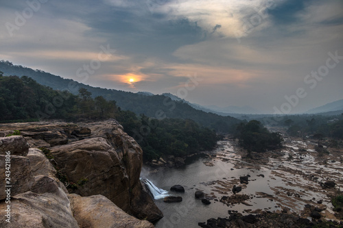 Athirappilly Falls, is situated in the border of Ayyampuzha Panchayat in Aluva Taluk of Ernakulam District and Athirappilly Panchayat in Chalakudy Taluk of Thrissur District in Kerala, India