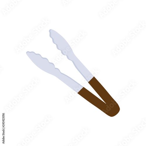 tongs icon in flat style isolated vector illustration on white transparent background