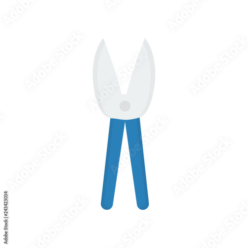 shears icon in flat style isolated vector illustration on white transparent background