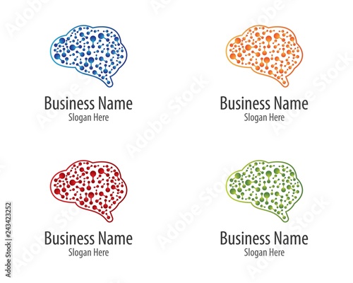 Brain logo template vector icon illustration