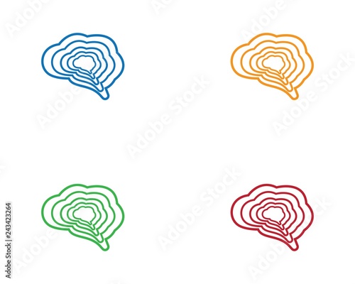 Brain logo template vector icon illustration
