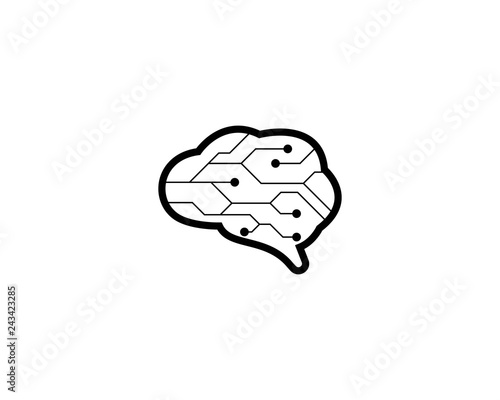Brain logo template vector icon illustration