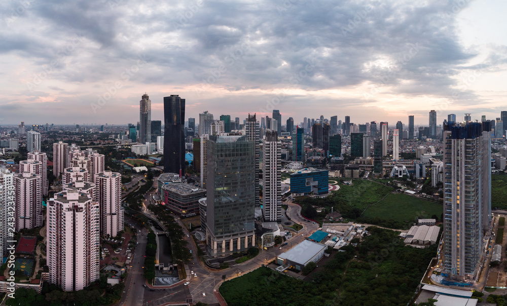 Aerial view of Jakarta business district