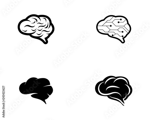 Brain logo template vector icon illustration