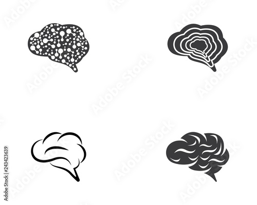 Brain logo template vector icon illustration