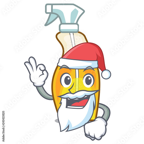 Santa spray bottles are isolated from cartoons