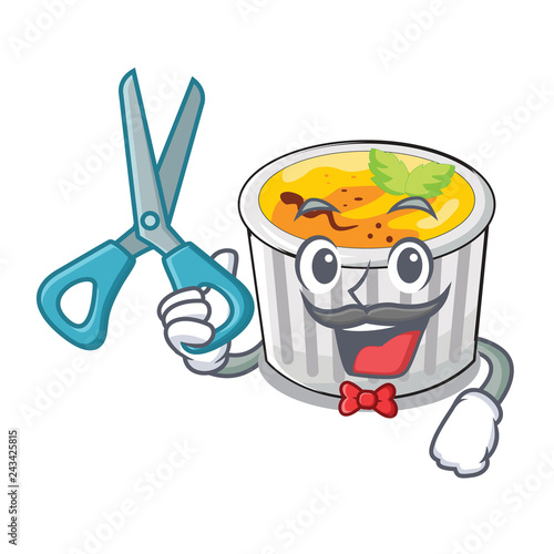 Barber food creme brule cartoon ready eat