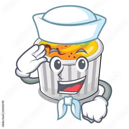 Sailor food creme brule cartoon ready eat