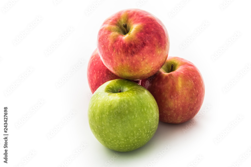 Apples - red and green apples isolated on white background