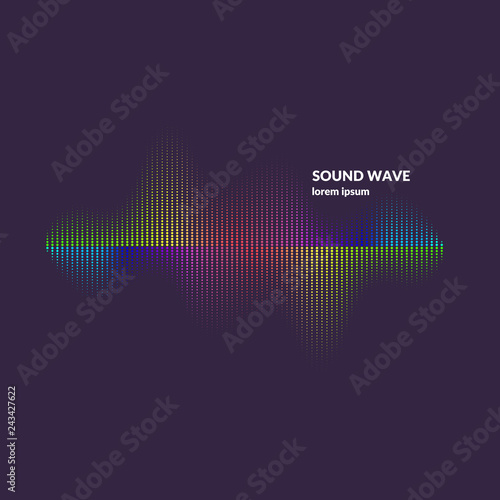 Sound wave equalizer. Vector illustration on dark background
