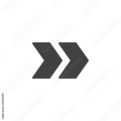 Double arrows vector icon. filled flat sign for mobile concept and web design. Forward arrows simple solid icon. Symbol, logo illustration. Pixel perfect vector graphics
