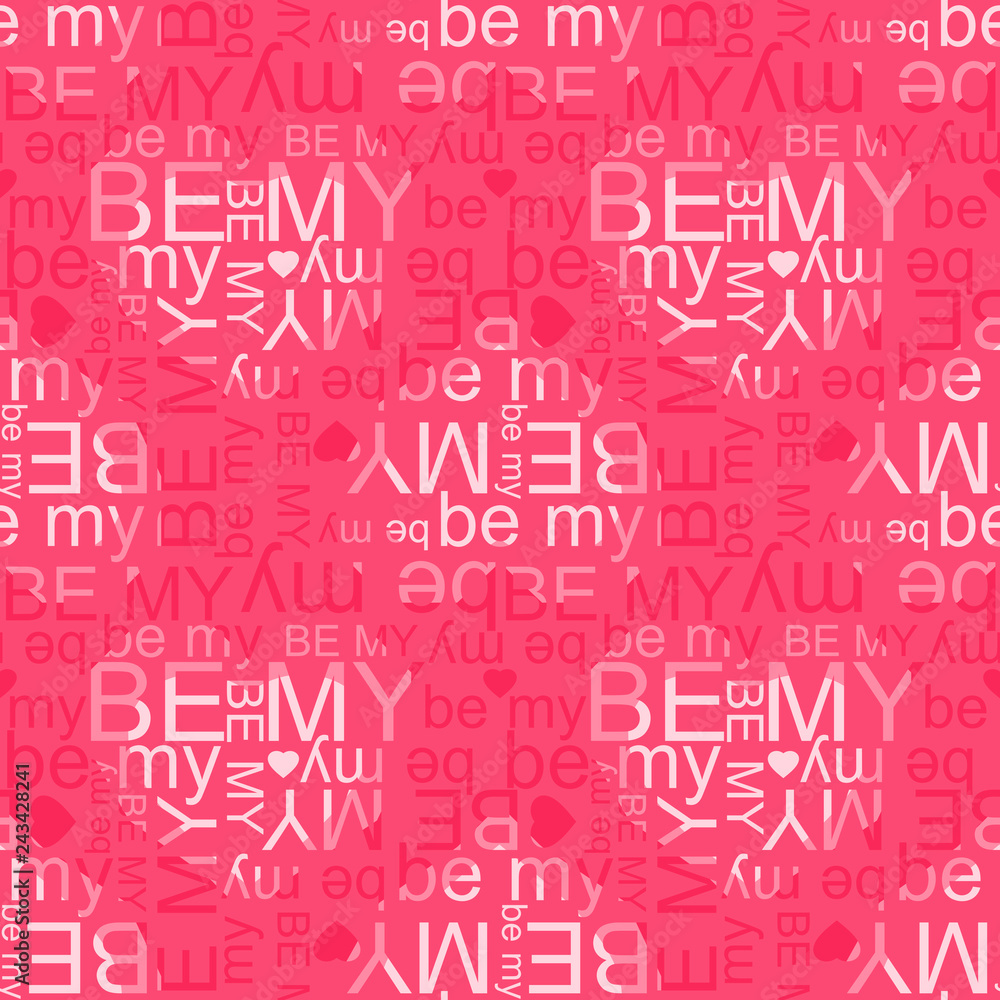 Be My vector seamless pattern. Flying hearts and spirit of love ornament for fabric, web page background, wallpaper, wrapping paper etc. In EPS Be My vector seamless pattern. Flying hearts and spirit of love ornament for fabric, web page background, wallpaper, wrapping paper etc. In EPS