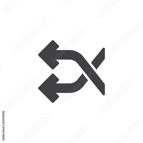 Shuffle crossing arrows vector icon. filled flat sign for mobile concept and web design. Aleatory arrows simple solid icon. Symbol, logo illustration. Pixel perfect vector graphics
