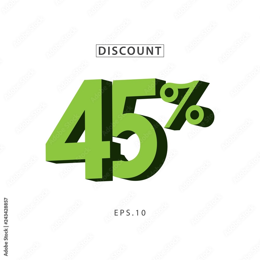 Discount 45% Vector Template Design Illustration