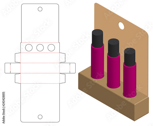 Box packaging die cut template design. 3d mock-up