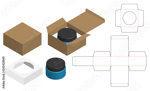 Box packaging die cut template design. 3d mock-up