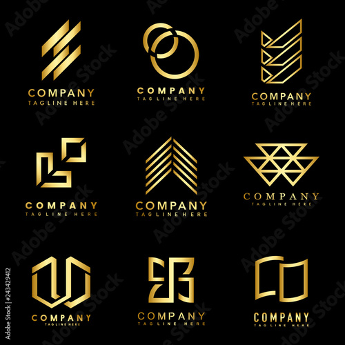 Set of company logo design ideas vector