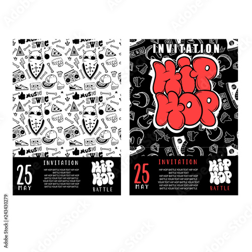 Rap battle, concert hip-hop music. Vector template design, flyer, poster, brochure, cover book, page