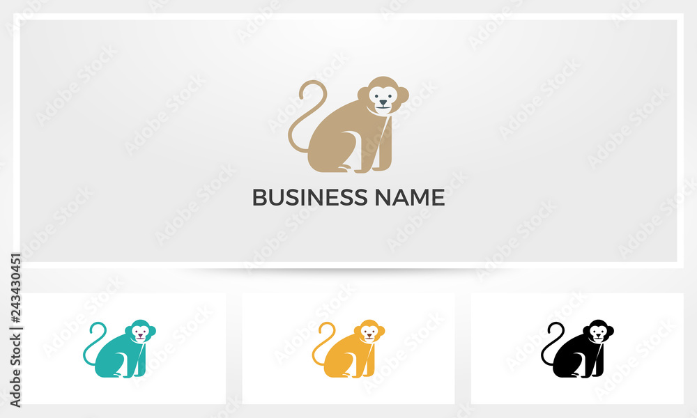 Naklejka premium Logo małpy