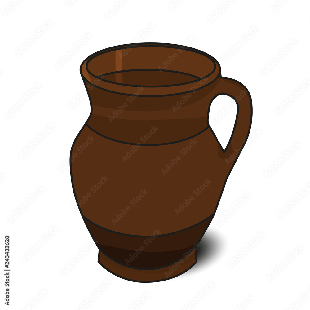 vector, isolated clay pot