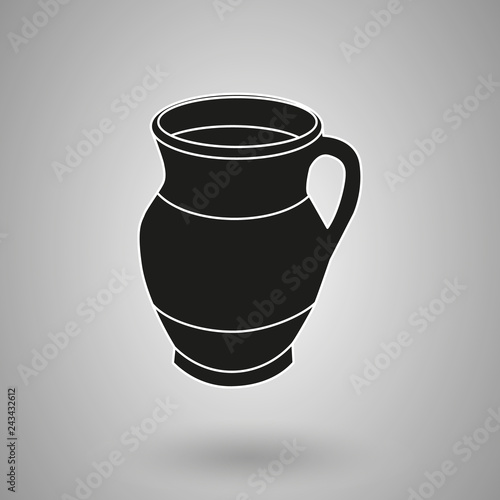  clay pot silhouette, icon