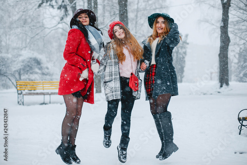 girls in winter