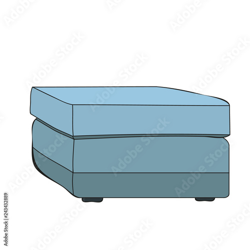 vector, isolated furniture ottoman