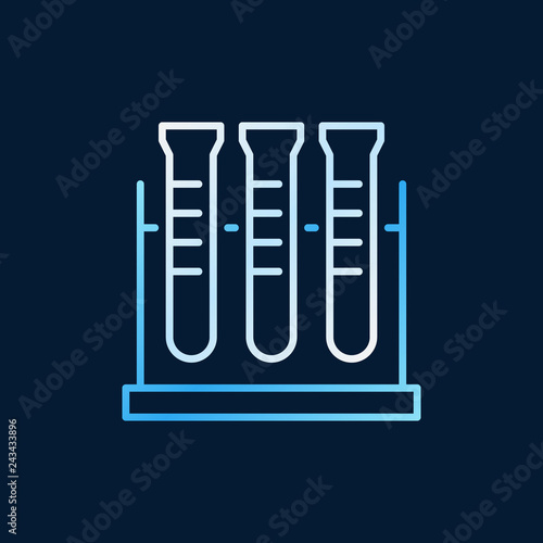 Test Tube Rack vector outline colorful icon or design element on dark background © tentacula