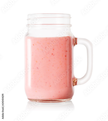 Berry smoothie or yogurt in mason jar
