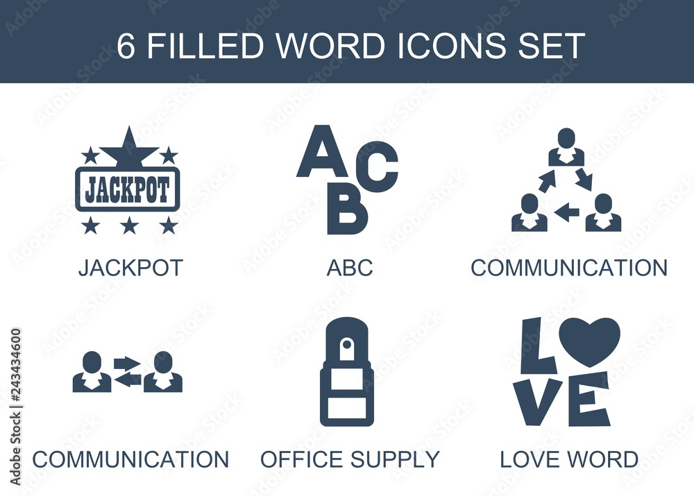 Fototapeta premium 6 word icons