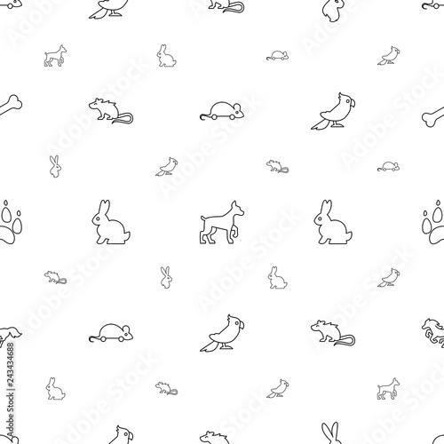 pet icons pattern seamless white background