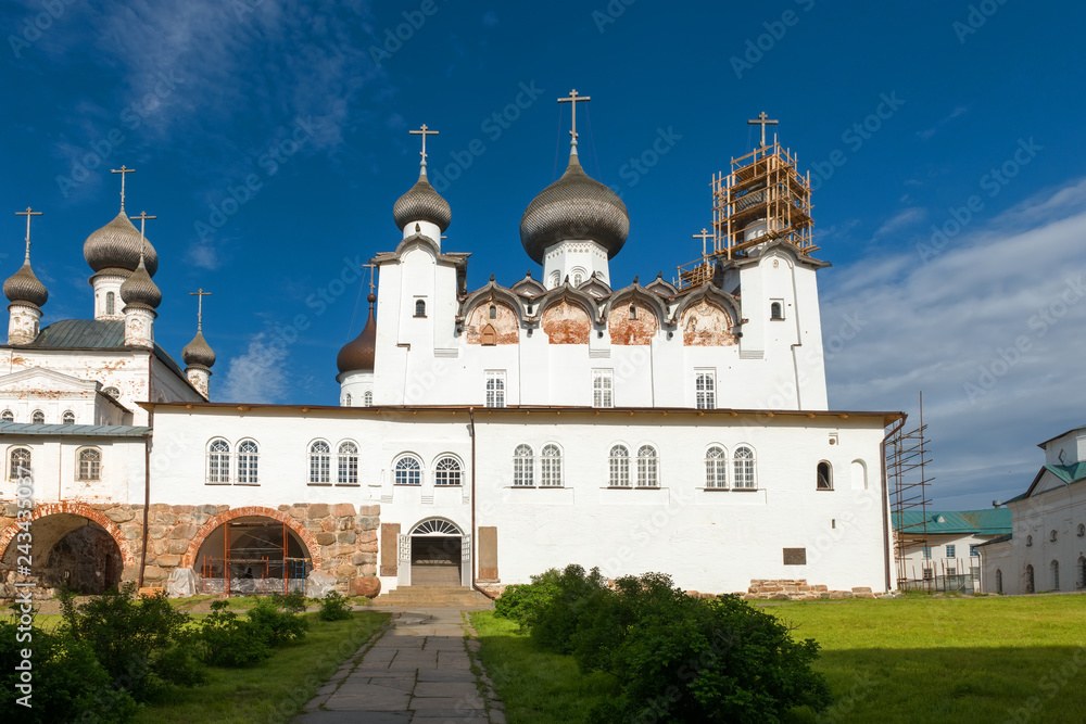 SOLOVKI, REPUBLIC OF KARELIA, RUSSIA - JUNE 27, 2018: In the Spaso-Preobrazhensky Solovetsky Monastery. Russia, Arkhangelsk region, Primorsky district, Solovki