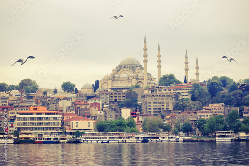 Suleymaniye Mosque on the banks of the Bosphorus in Istanbu
