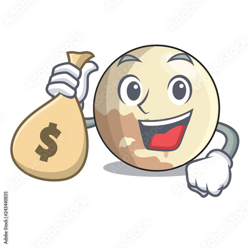 With money bag planet pluto in the cartoon form