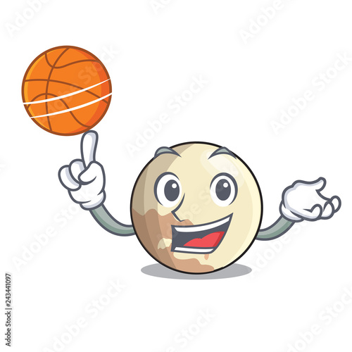 With basketball planet pluto in the cartoon form